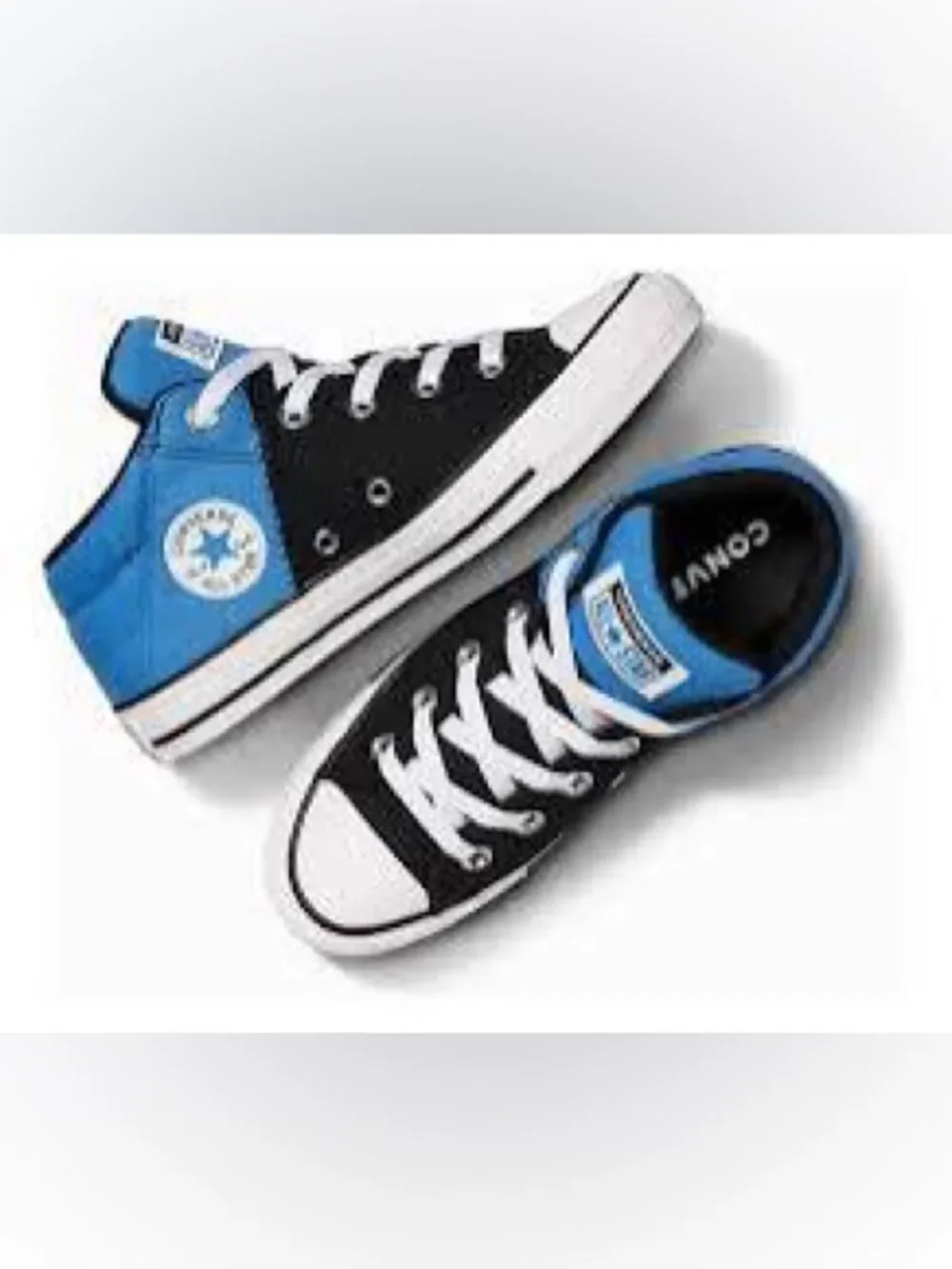 Converse Kids Black and Blue High-Top Sneakers with White Accents Size 6